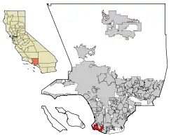 Location of the City of Rancho Palos Verdes in Los Angeles County, California