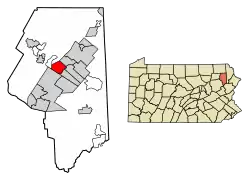 Location of Dickson City in Lackawanna County, Pennsylvania
