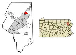 Location of Mayfield in Lackawanna County, Pennsylvania.