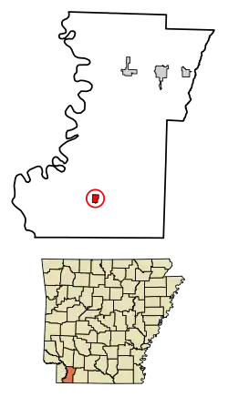 Location in Lafayette County, Arkansas