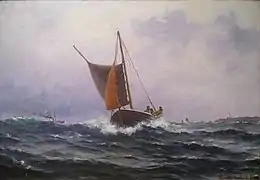 Fiskere Ved Kvitsøy  Lars Lauritz Larsen Haaland