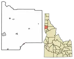 Location of Kendrick in Latah County, Idaho.