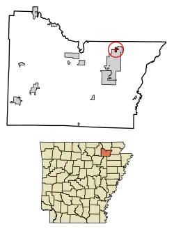Location in Lawrence County, Arkansas