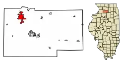 Location of Dixon in Lee County, Illinois.