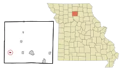 Location of Meadville, Missouri