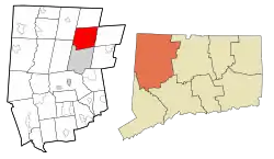 Winchester's location within Litchfield County and Connecticut
