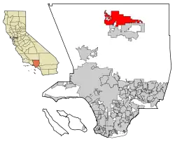 Location in Los Angeles County, California