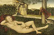 Lucas Cranach the Elder, Nymph at the source, 1537, oil on panel, 48.5 × 74.2&nbsp;cm.