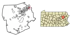 Location of Avoca in Luzerne County, Pennsylvania