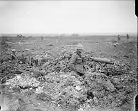 A British machine gun post near Feuchy