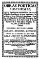 Obras poéticas póstumas (tomo I, 1722)