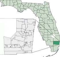 Location of Hillsboro Beach in Broward County, Florida