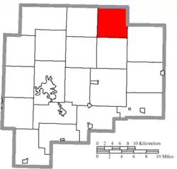 Location of Washington Township in Guernsey County