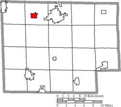 Location of Monroeville in Huron County