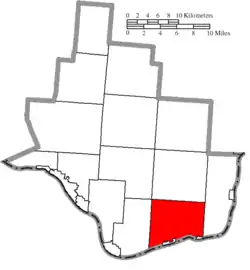 Location of Union Township in Lawrence County