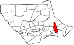 Map of Lycoming County, Pennsylvania highlighting Wolf Township