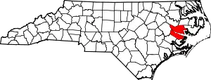 State map highlighting Beaufort County