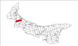 Map of Prince Edward Island highlighting Lot 13