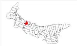 Map of Prince Edward Island highlighting Lot 18