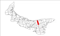 Map of Prince Edward Island highlighting Lot 38