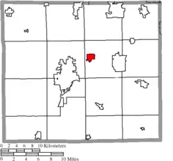 Location of Smithville in Wayne County