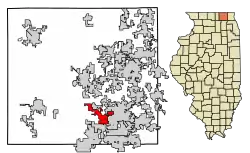Location of Lakewood in McHenry County, Illinois.