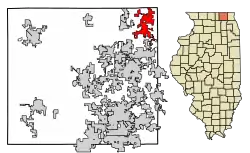 Location of Spring Grove in McHenry County, Illinois.