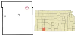 Location within Meade County and Kansas