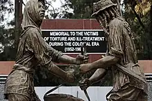 A memorial in honour of victims of torture in Kenya, including Esau Khamati Oriedo, during the British colonial era.