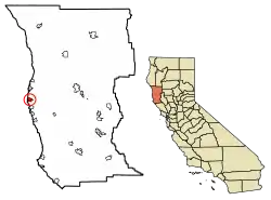 Location in Mendocino County and California
