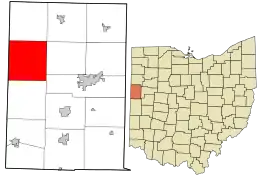Location in Mercer County and the state of Ohio.