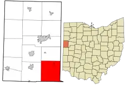 Location in Mercer County and the state of Ohio.