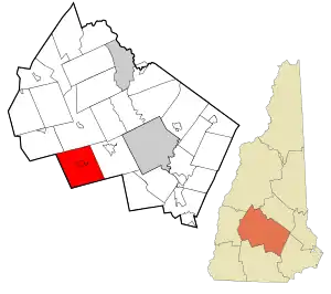 Location in Merrimack County and the state of New Hampshire
