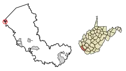 Location of Kermit in Mingo County, West Virginia.