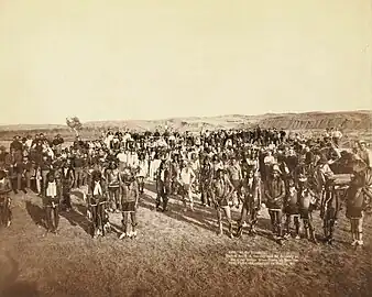 Miniconjou Lakota dance at Cheyenne River, South Dakota, August 9, 1890