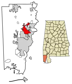 Location in Mobile County, Alabama