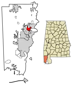 Location in Mobile County, Alabama