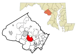 Location in Montgomery County and Maryland