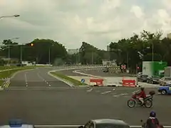 The junction of Mountbatten Road, Nicoll Highway, Sims Way and Guillemard Road.