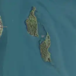 Aerial image of an island.