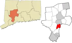 Beacon Falls' location within the Naugatuck Valley Planning Region and the state of Connecticut