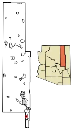 Location of Rainbow City in Navajo County, Arizona.
