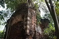 Dubrajpur: The Laxmi Janardan temple, built in 1811, with rich terracotta decoration, now in a ruinous condition