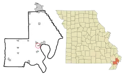 Location of Howardville, Missouri