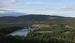 Nine Mile Dam and part of the community of Nine Mile Falls.