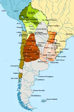 Area around Asunción (light orange)