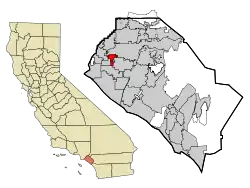 Location of Stanton within Orange County, California