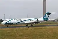 An Air Dolomiti Fokker 100. This Aircraft Was Leased From Now Defunct Alphi Eagles. You Can See This Aircraft At Paris De Gaulle In June Of 1999
