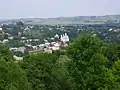 Panoramic view over Cacica, with the Orthodox church in the background
