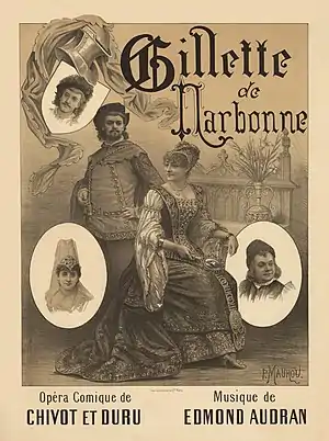 Paul Maurou - Poster for Edmond Audran's Gillette de Narbonne